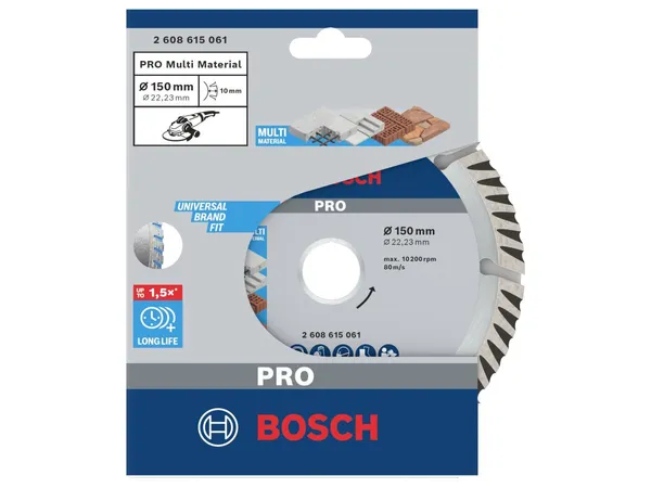 Алмазный круг 150х22 мм универс. сегмент. Turbo STANDARD FOR UNIVERSAL BOSCH