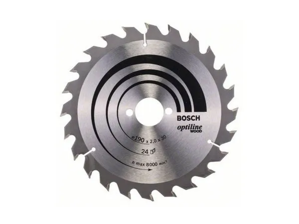 Диск пильный 190х30 мм 24 зуб. по дереву OPTILINE WOOD BOSCH