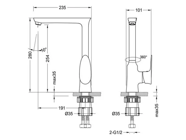 Смеситель для кухни (Lt) D35 LM0205C Lemark