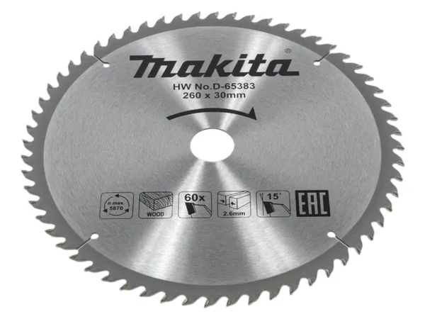 Диск пильный 260х30х2,6 мм 60 зуб. по дереву MAKITA