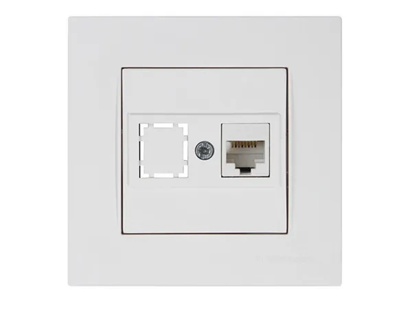 Розетка компьютерная 1xRJ45 (Cat6, скрытая) белая, RITA, MUTLUSAN