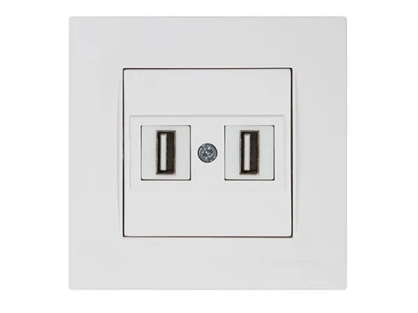 Розетка компьютерная 2хUSB (скрытая) белая (не для зарядки) RITA, MUTLUSAN