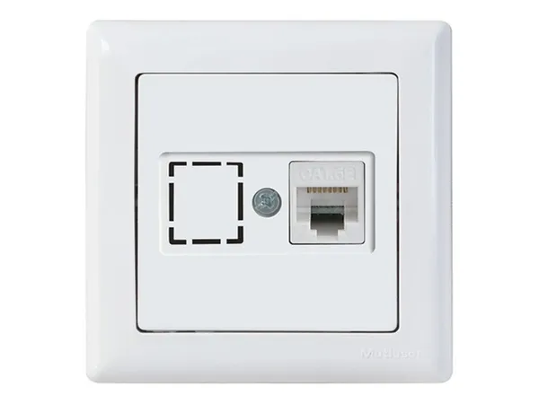 Розетка компьютерная 1xRJ45 (Cat6, скрытая) белая, DARIA, MUTLUSAN
