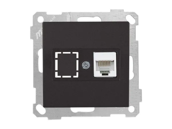 Розетка компьютерная 1xRJ45 (Cat5e, скрытая, без рамки) черная, DARIA, MUTLUSAN