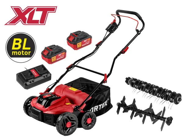 Аккум. аэратор-скарификатор WORTEX CAE 3736 ALL1 XLT SET БЕСЩЁТ.ДВИГ., 18В+18В, шир. 37 см