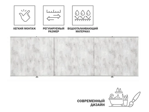 Экран под ванну 1,7 м, пионовая нежность, PERFECTO LINEA