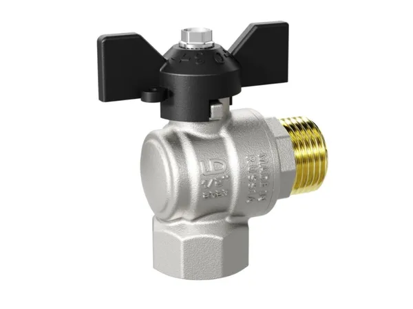 Кран шаровый угловой 3/4" нар.-вн. бабочка, LD
