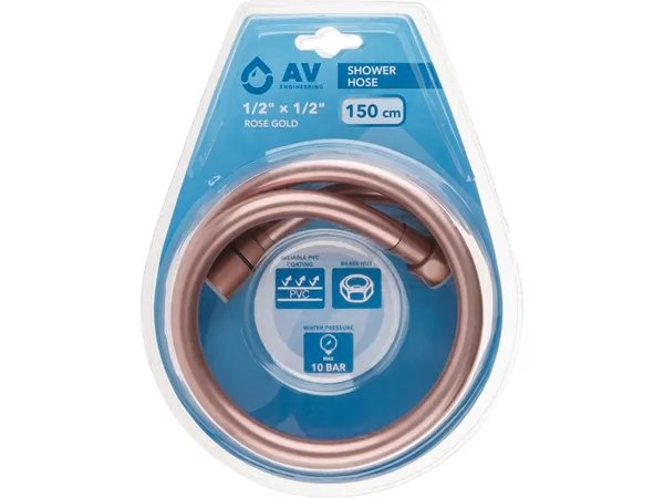 Шланг душевой, PVC, 1/2" г-г 150 см, розовое золото, AV Engineering