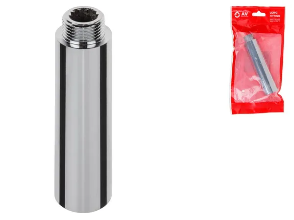 Удлинитель 1/2" вн.-нар. х 100 мм усиленный ХРОМ, AV Engineering (инд. упак.)