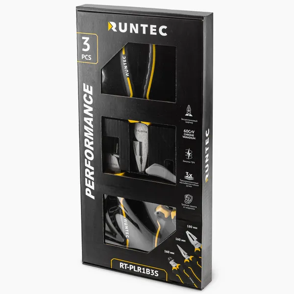 Набор шарнирно-губцевого инструмента RUNTEC RT-PLR1B3S, 3 предмета