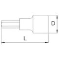 Licota H2H030 Головка торцевая с шестигранной вставкой 1/4" 3 мм