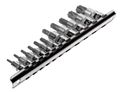 Набор головок торцевых JTC-3902 (1/4"-3/8", TORX, Т10Н-Т60Н, с отверстием, 11 предметов)