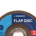 Круг шлифовальный лепестковый ROSSVIK 29_115х22_80 (115x22 мм, 80 Grit., тип 29, Zr, 80 м/с, 12250 об/мин)