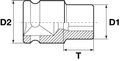Головка торцевая ударная Thorvik IS01224 (1/2"DR, 24 мм)