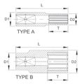 Licota P2014L Головка торцевая глубокая spline 1/4" 14 мм