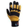 Перчатки виброзащитные из синтетической кожи, р-р 9/L, черно-желтые, JETA SAFETY JAV01-9/L