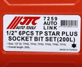 Набор головок с насадкой удлиненные JTC-7259 (1/2", в кейсе, 6 предметов, TP40-TP70)