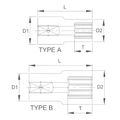 Licota P4016 Головка торцевая spline 1/2" 16 мм