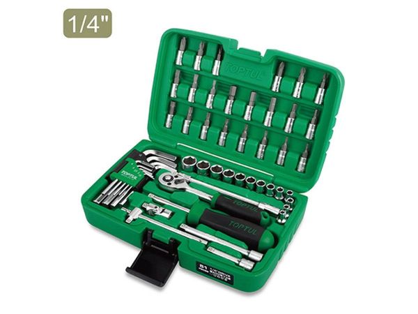 Набор головок и ключей 51предм. 1/4" 6гр. TOPTUL