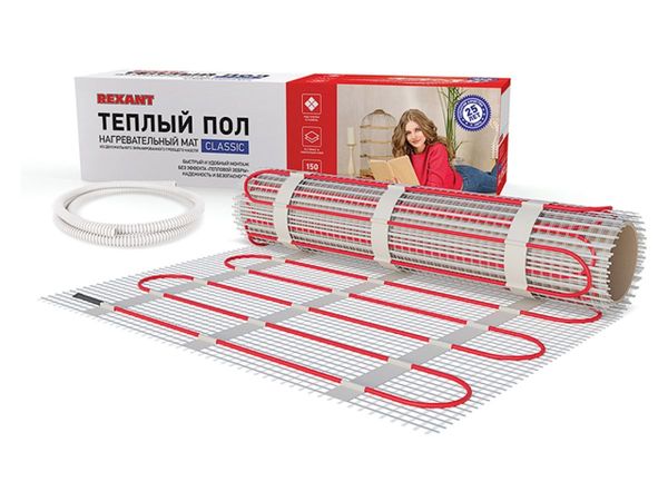 Теплый пол (нагрев. мат) Classic RNX -6,0-900 (6,0м2; 0,5х12,0м; 900Вт) REXANT