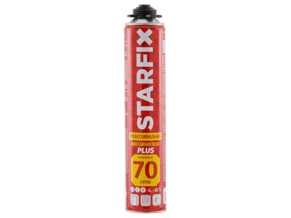 Пена монтажная профессиональная всесезонная STARFIX Foam Pro Plus 70 (890мл)