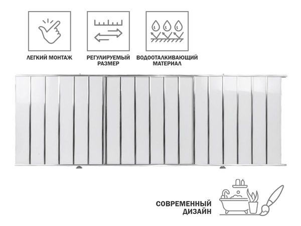 Экран под ванну 1,5 м, серебряная (10), PERFECTO LINEA