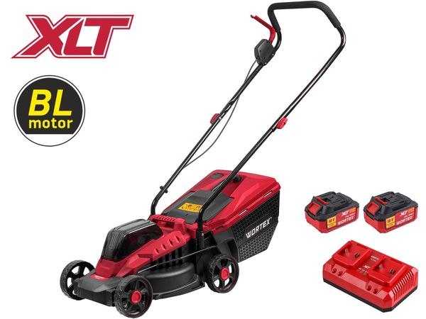 Газонокосилка аккумуляторная WORTEX CLM 3336 ALL1 XLT SET БЕСЩЁТ.ДВИГ., 18В+18В, шир.330 мм