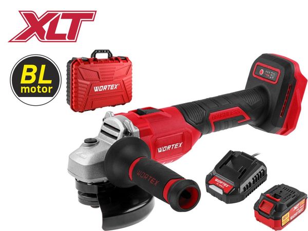 Аккум. углошлифмашина WORTEX LX CAG 1812-1 E в чем. ALL1 XLT SET БЕСЩЕТ., 18 В, 125 мм, 8000 об/мин