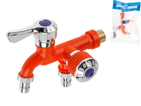 Кран пластиковый садовый 1/2" нар., AV Engineering