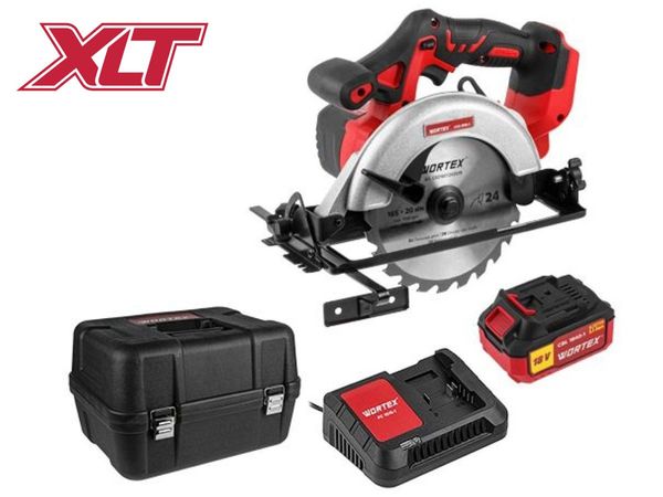 Аккум. циркулярная пила WORTEX CCS 1816-1 в чем. ALL1 XLT SET 18 В, 165 мм, до 55 мм, 4 Ач