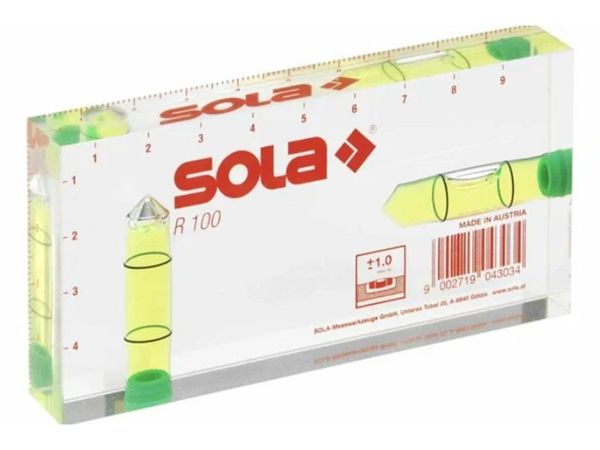 Уровень 100 мм 2 глазка акриловый R100 (SOLA)
