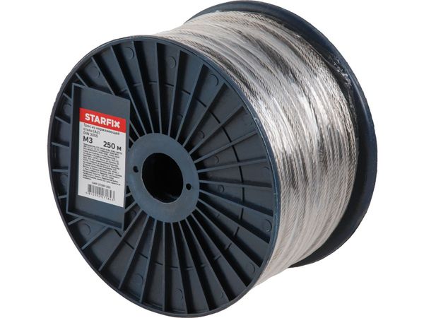 Трос М3 нерж.сталь(А2), DIN 3055 (бухта 250м) STARFIX