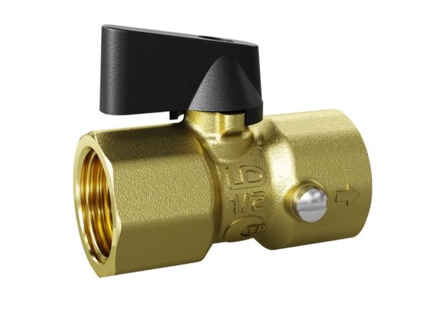 Кран шаровый для манометра 1/2" вн.-вн., флажок, LD