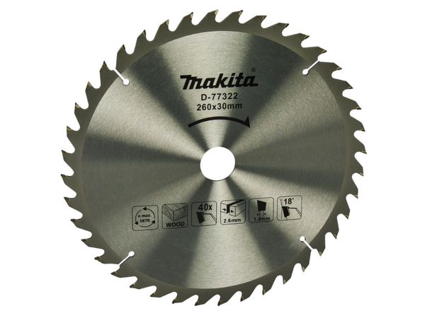 Диск пильный 260х30*2,6 мм 40 зуб. по дереву MAKITA