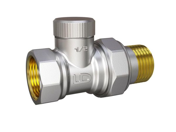 Кран вентильный прямой 3/4" вн.-нар настроечный для радиатора, LD