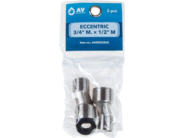 Эксцентрик 3/4" нар. х 1/2" нар. (2шт), AV Engineering (инд. упак.)