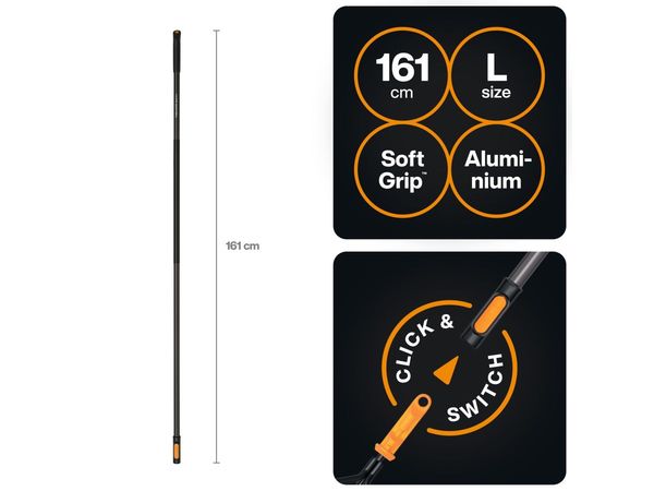 Черенок алюминиевый L 161см OneClick FISKARS