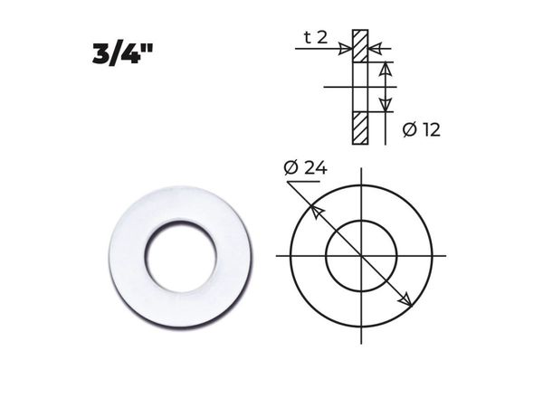 Прокладка прозрачная уплотнительная 3/4" (100 шт.), AV Engineering