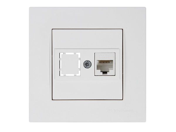 Розетка компьютерная 1xRJ45 (Cat6, скрытая) белая, RITA, MUTLUSAN