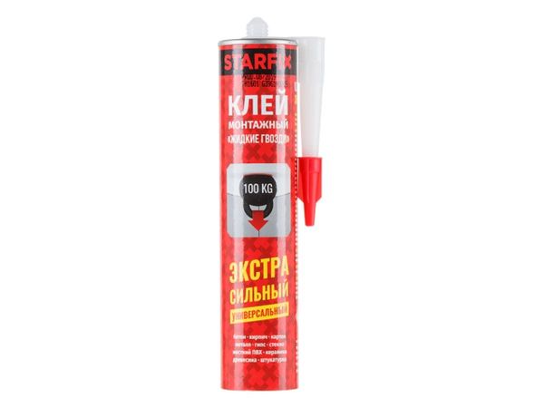 Клей монтажный "Жидкие гвозди" на каучуковой основе STARFIX экстра сильный, 300мл