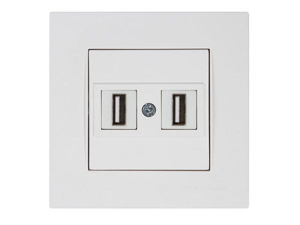 Розетка компьютерная 2хUSB (скрытая) белая (не для зарядки) RITA, MUTLUSAN