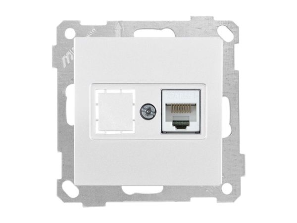 Розетка компьютерная 1xRJ45 (Cat5e, скрытая, без рамки) белая, DARIA, MUTLUSAN