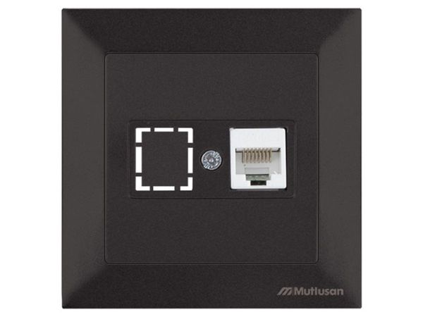 Розетка компьютерная 1xRJ45 (Cat5e, скрытая) черная, DARIA, MUTLUSAN