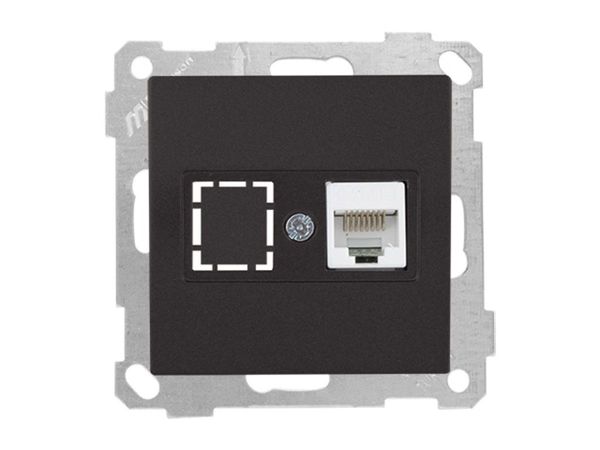 Розетка компьютерная 1xRJ45 (Cat5e, скрытая, без рамки) черная, DARIA, MUTLUSAN