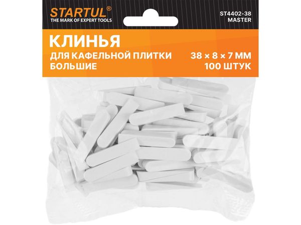 Клин д/каф. плитки большой 38х8х7мм 100шт STARTUL MASTER (ST4402-38)