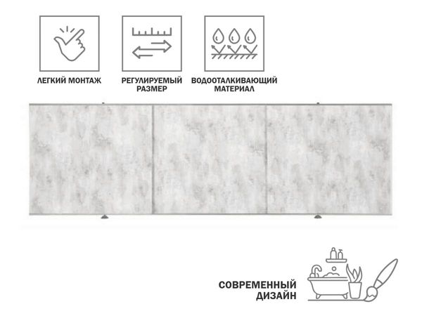 Экран под ванну 1,7 м, пионовая нежность, PERFECTO LINEA
