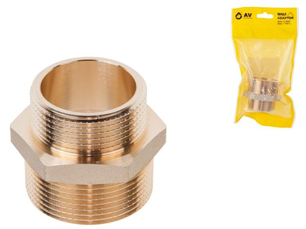 Ниппель ред. 1 1/2" нар. х 1 1/4" нар., AV Engineering (инд. упак.)