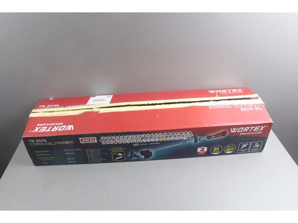Триммер аккум. WORTEX TB 3036 ALL1 SOLO БЕСЩЁТ.ДВИГ., 18В+18В, шир.скаш.300 мм леска, 255 мм нож,