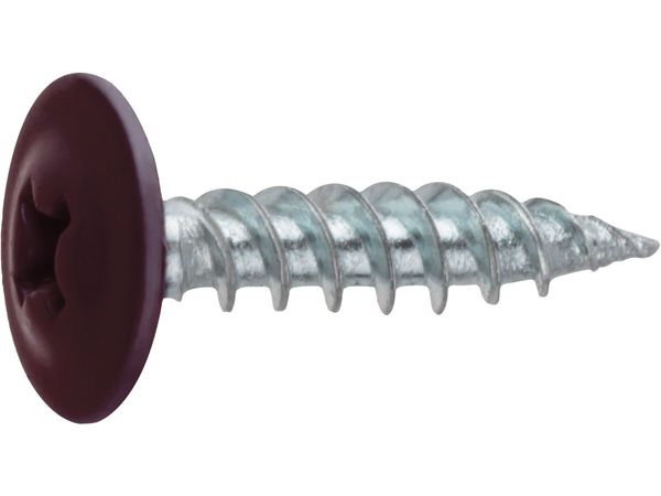 Саморез 4.2х19 мм с прессшайбой, цинк, острый, RAL 3005 (150 шт в пласт. конт.) STARFIX