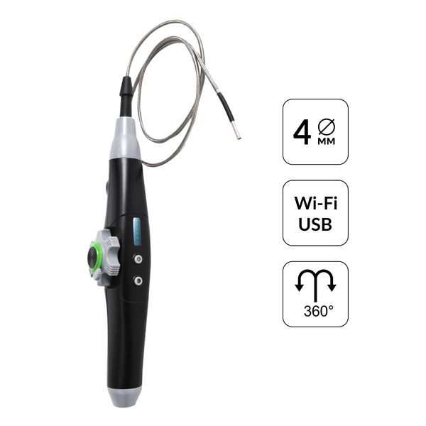 Видеоэндоскоп управляемый iCartool IC-V1042W (WIFI/USB, 1 Мп, 1168х720, 1 м, 4 мм зонд, 360°)